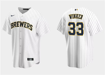 Jesse Winker Milwaukee Brewers white jersey