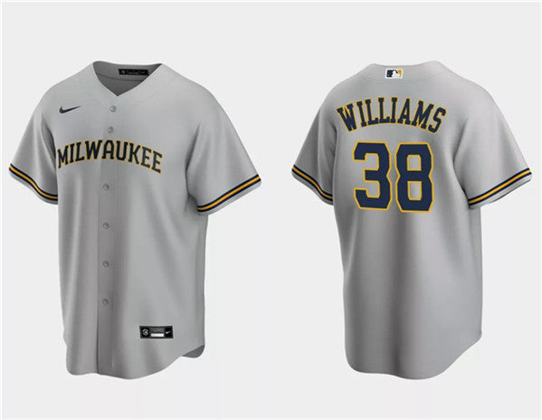 Devin Williams Milwaukee Brewers gray jersey