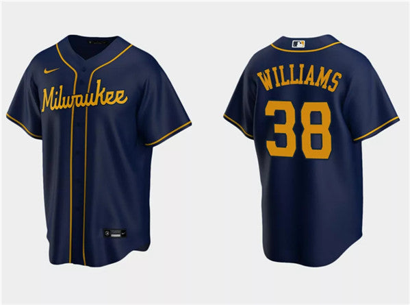 Devin Williams Milwaukee Brewers navy jersey
