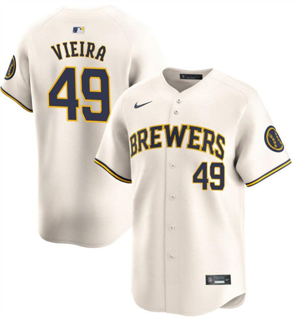 Thyago Vieira Milwaukee Brewers cream Home jersey