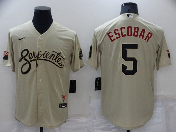 Eduardo Escobar Milwaukee Brewers cream jersey