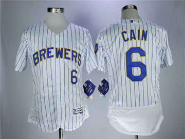 Lorenzo Cain Milwaukee Brewers white jersey