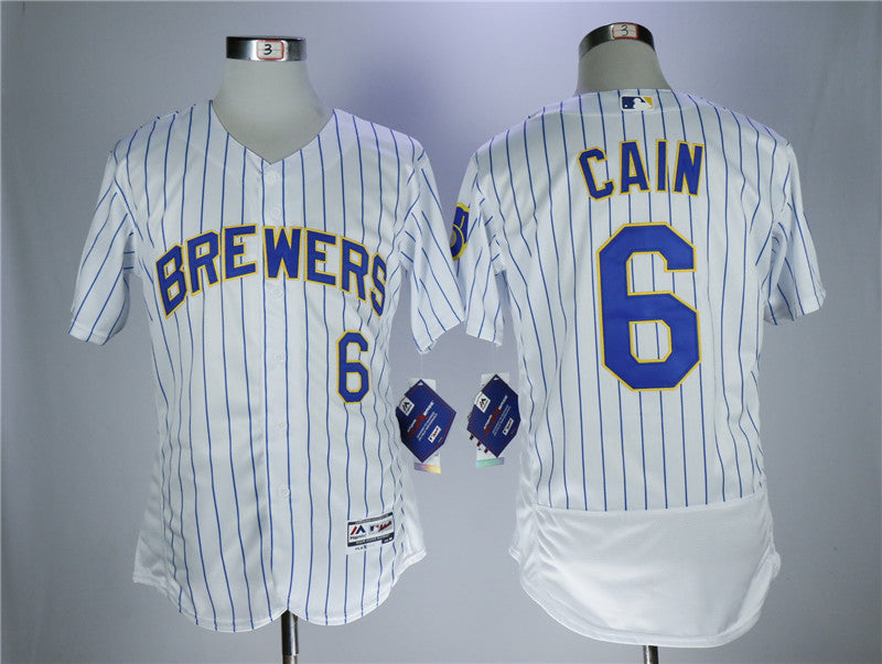 Lorenzo Cain Milwaukee Brewers white jersey