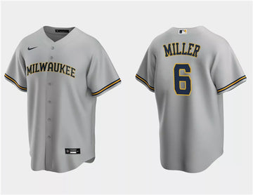 Owen Miller Milwaukee Brewers gray jersey