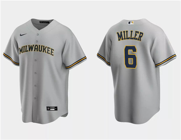 Owen Miller Milwaukee Brewers gray jersey