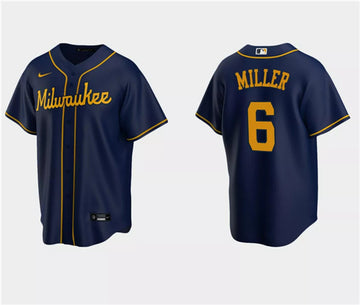 Owen Miller Milwaukee Brewers navy jersey
