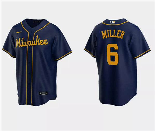 Owen Miller Milwaukee Brewers navy jersey