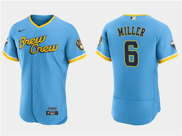 Owen Miller Milwaukee Brewers blue City Connect jersey