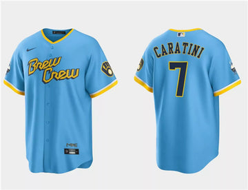 Victor Caratini Milwaukee Brewers blue City Connect jersey