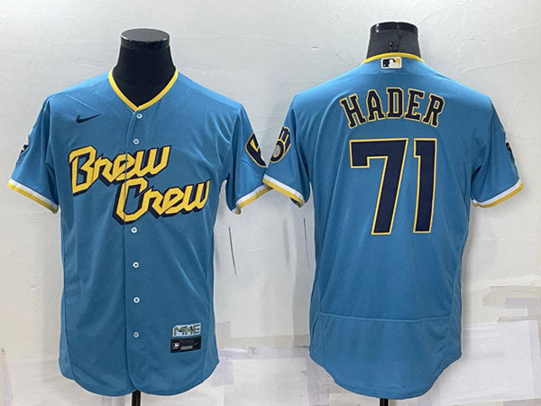 Josh Hader Milwaukee Brewers blue City Connect jersey