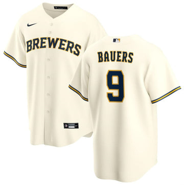 Jake Bauers Milwaukee Brewers cream jersey