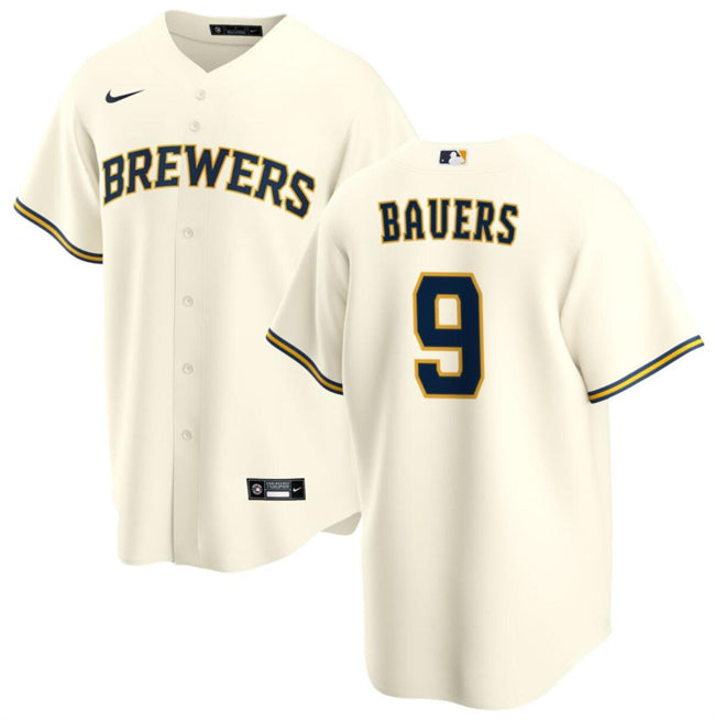 Jake Bauers Milwaukee Brewers cream jersey