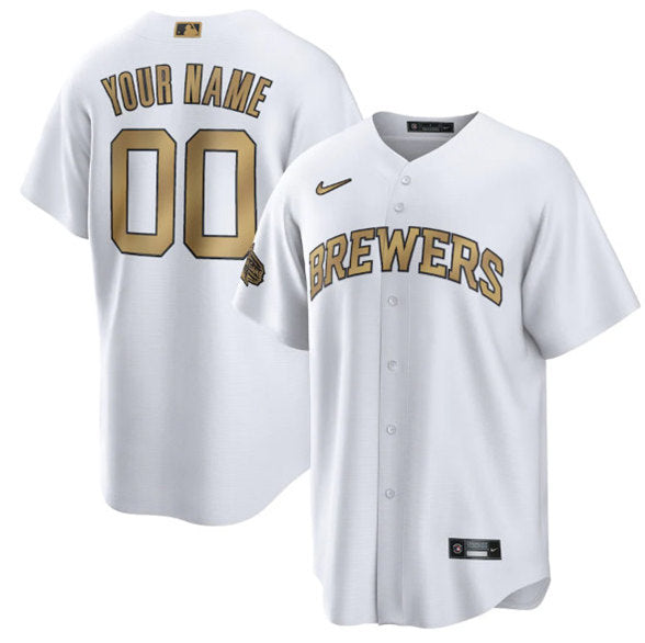 Custom Milwaukee Brewers white All-Star jersey