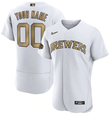 Custom Milwaukee Brewers white All-Star jersey