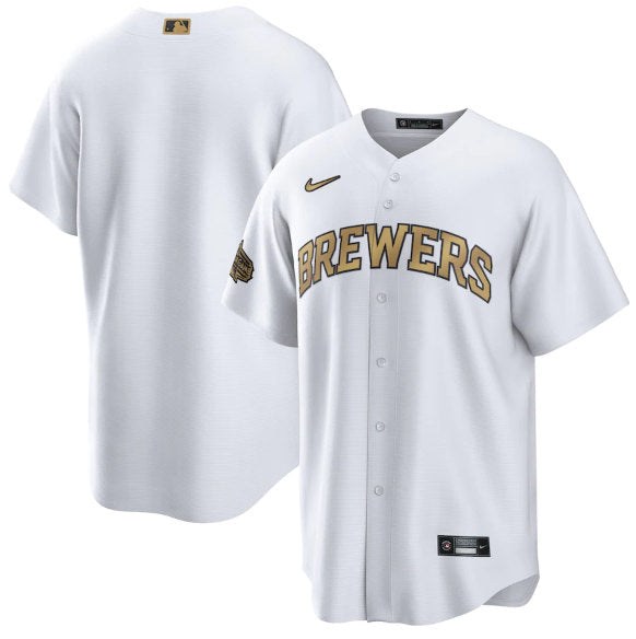 Custom Milwaukee Brewers white All-Star jersey