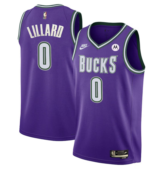 Damian Lillard Milwaukee Bucks purple Classic jersey