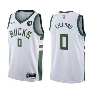 Damian Lillard Milwaukee Bucks white jersey