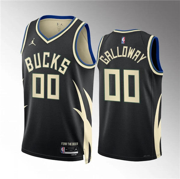 Jaylin Galloway Milwaukee Bucks black jersey
