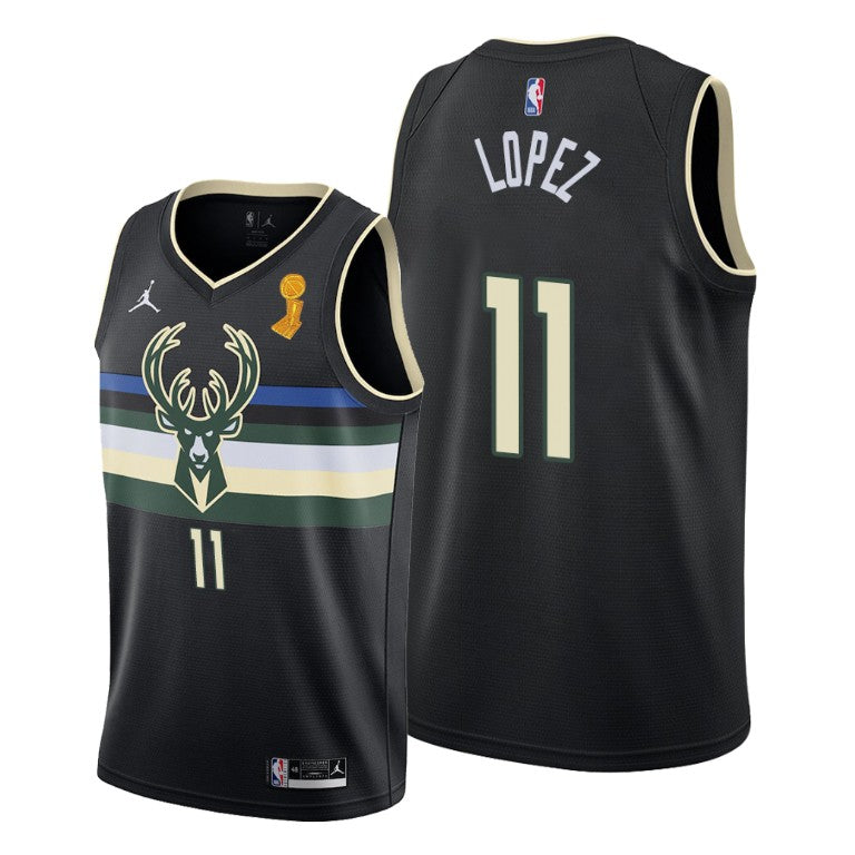 Brook Lopez Milwaukee Bucks black jersey