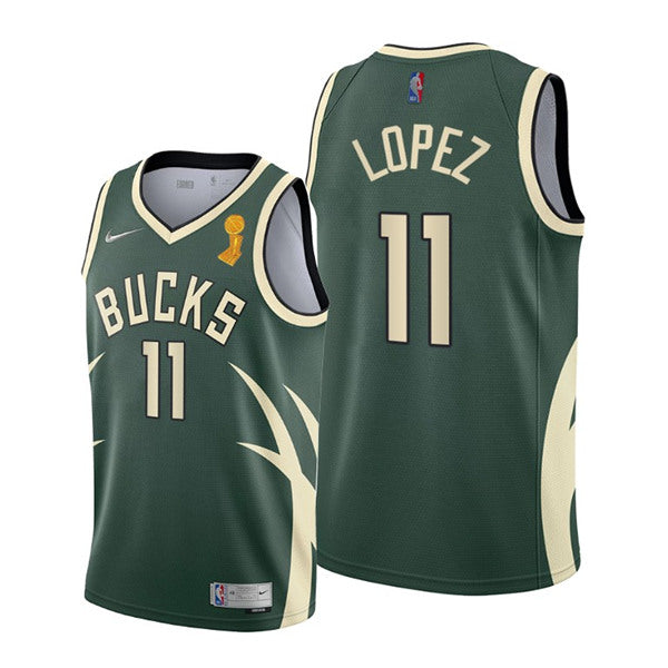 Brook Lopez Milwaukee Bucks green jersey
