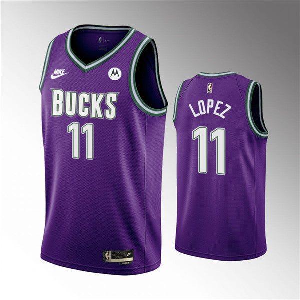 Brook Lopez Milwaukee Bucks purple Classic jersey