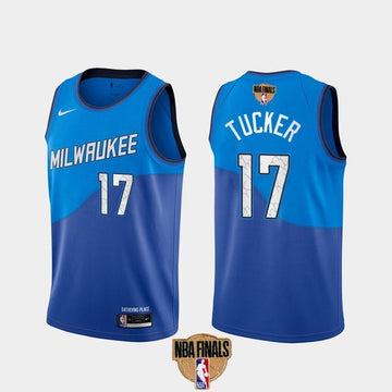 PJ Tucker Milwaukee Bucks blue City Edition jersey