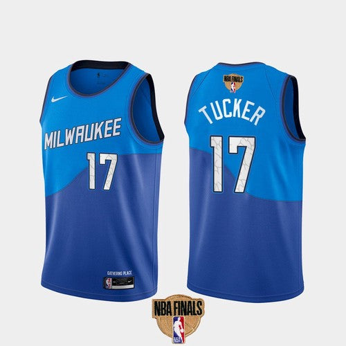 PJ Tucker Milwaukee Bucks blue City Edition jersey