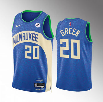 AJ Green Milwaukee Bucks blue City Edition jersey