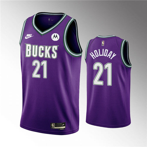 Jrue Holiday Milwaukee Bucks purple Classic jersey