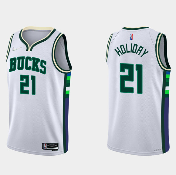 Jrue Holiday Milwaukee Bucks white jersey