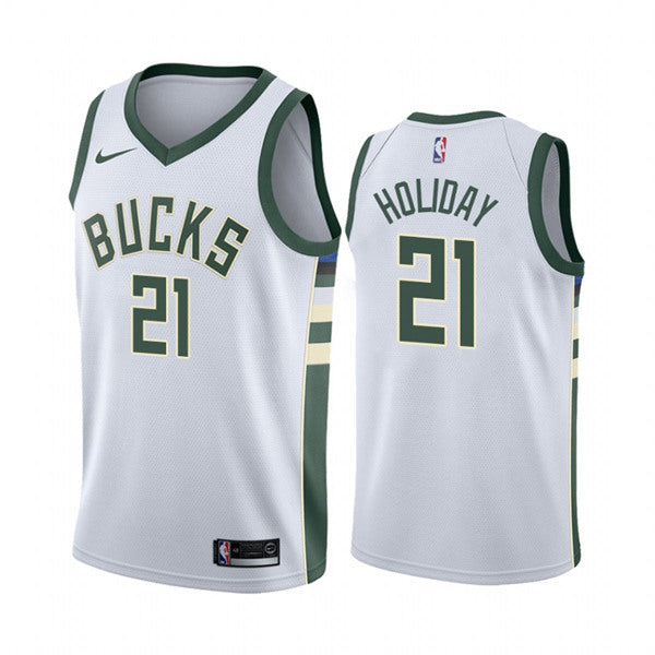 Jrue Holiday Milwaukee Bucks white jersey