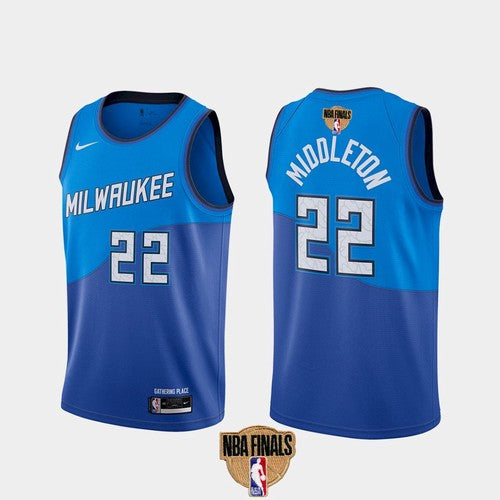 Khris Middleton Milwaukee Bucks blue City Edition jersey