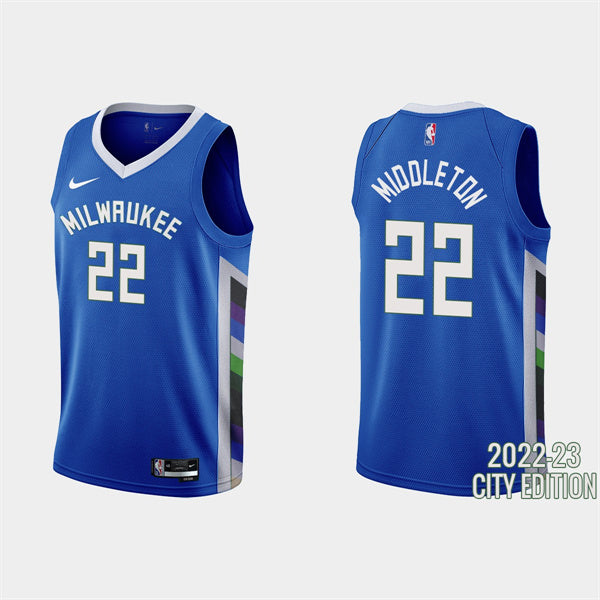 Khris Middleton Milwaukee Bucks blue City Edition jersey