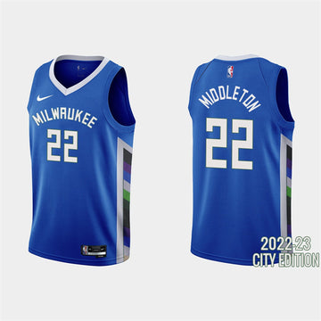 Khris Middleton Milwaukee Bucks blue City Edition jersey