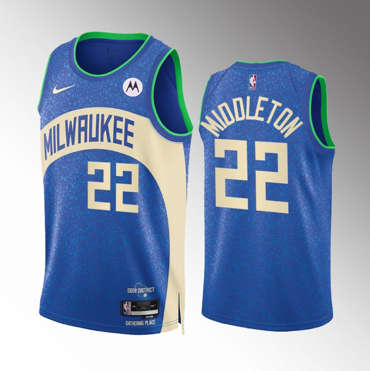 Khris Middleton Milwaukee Bucks blue City Edition jersey