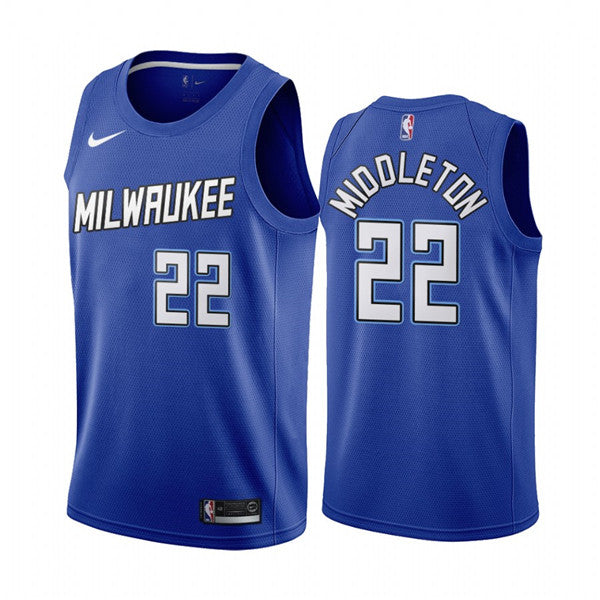Khris Middleton Milwaukee Bucks navy City Edition jersey