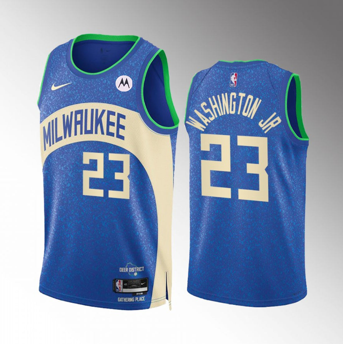 TyTy Washington Jr Milwaukee Bucks blue City Edition jersey