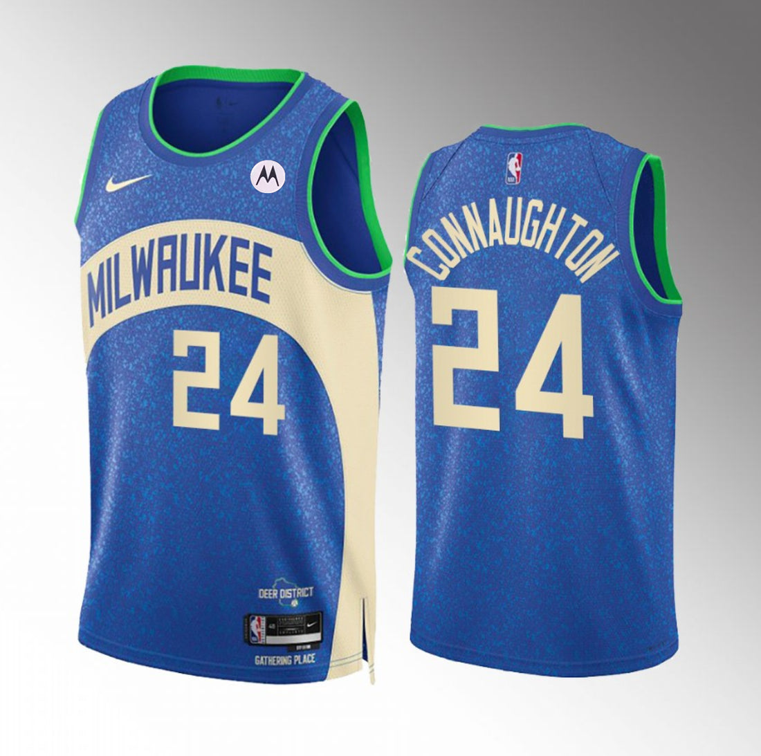 Pat Connaughton Milwaukee Bucks blue City Edition jersey