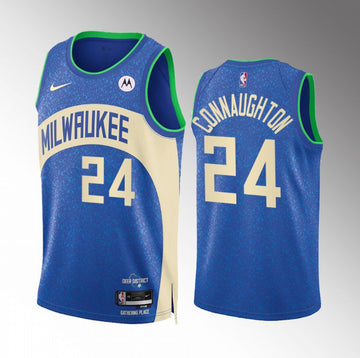 Pat Connaughton Milwaukee Bucks blue City Edition jersey