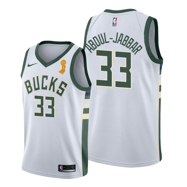 Kareem Abdul-Jabbar Milwaukee Bucks white jersey