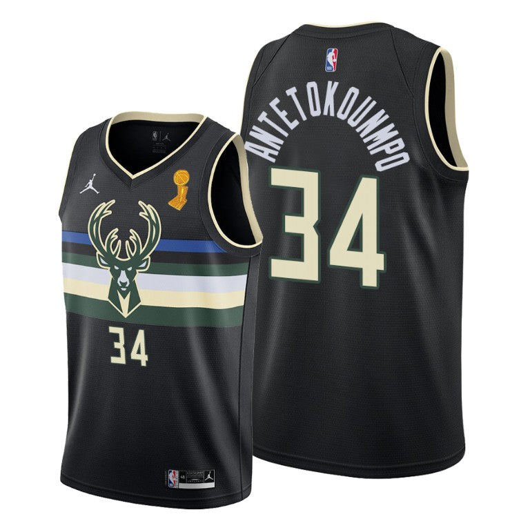 Giannis Antetokounmpo Milwaukee Bucks black jersey