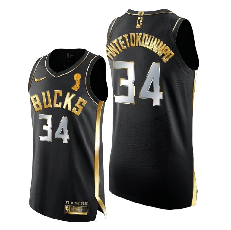 Giannis Antetokounmpo Milwaukee Bucks golden jersey
