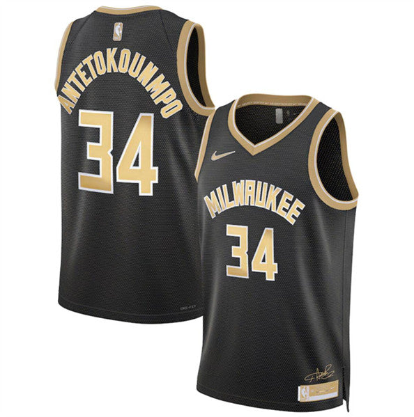 Giannis Antetokounmpo Milwaukee Bucks black jersey
