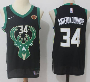 Giannis Antetokounmpo Milwaukee Bucks black jersey