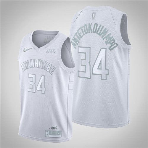 Giannis Antetokounmpo MVP Milwaukee Bucks white jersey