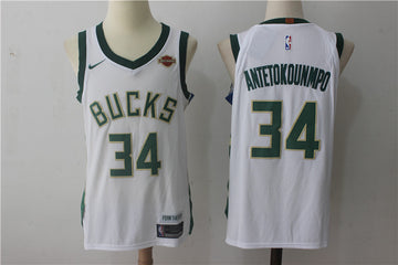 Giannis Antetokounmpo Milwaukee Bucks white jersey