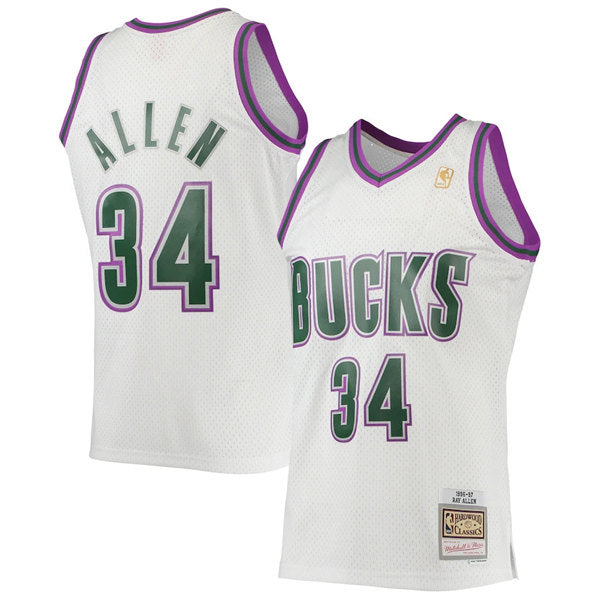 Ray Allen Milwaukee Bucks white jersey