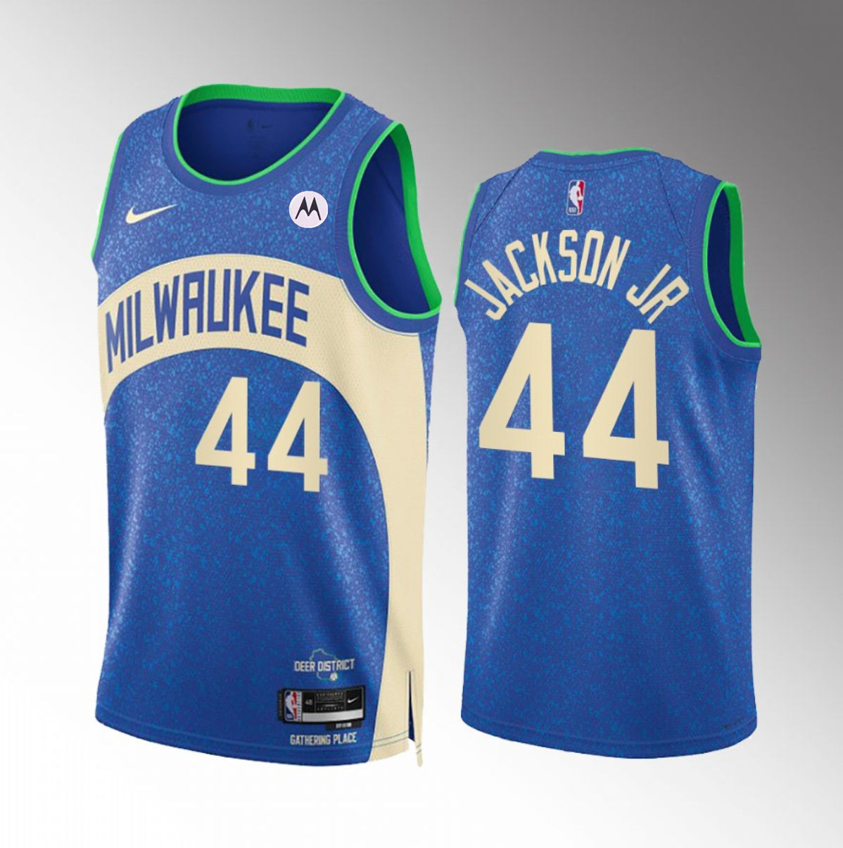 Andre Jackson Jr Milwaukee Bucks blue City Edition jersey
