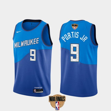 Bobby Portis JR Milwaukee Bucks blue City Edition jersey