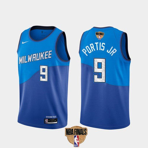 Bobby Portis JR Milwaukee Bucks blue City Edition jersey